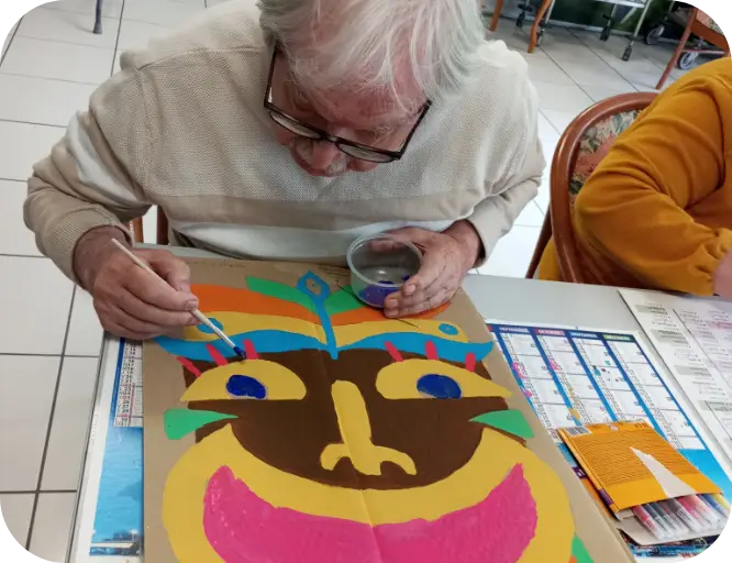 Activé peinture pour les résidents l'Association Le Connétable à Dinan